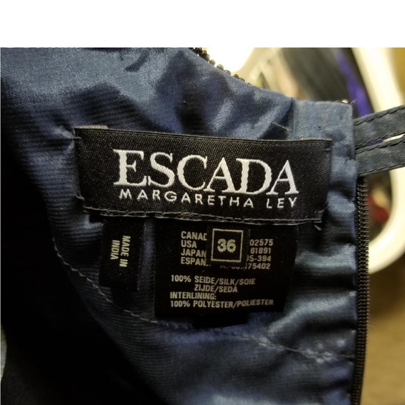 Vintage Silk Navy/White Escada Dress - Picture 6 of 8